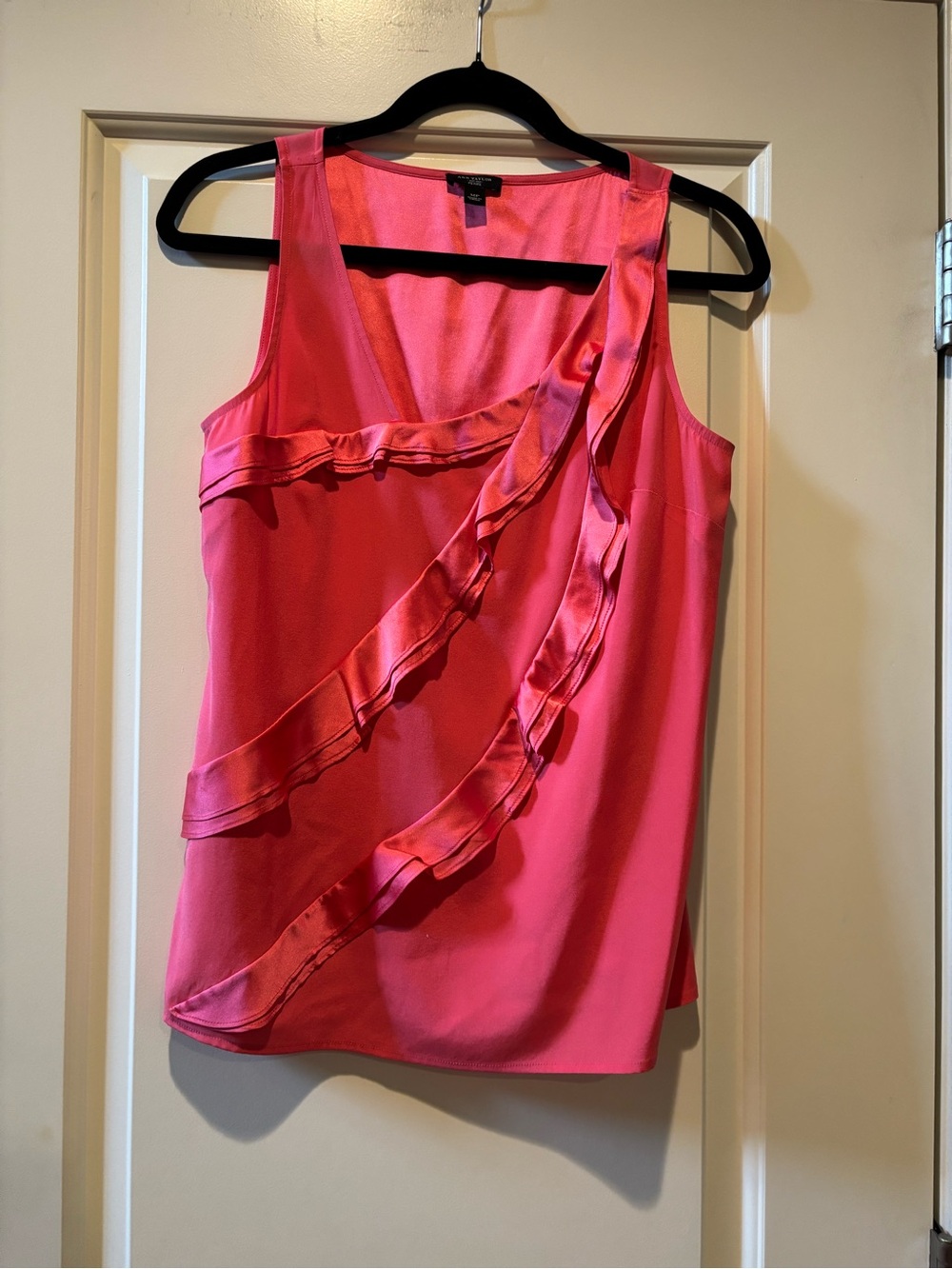 Ann Taylor Petite Satin Blouse in Pink